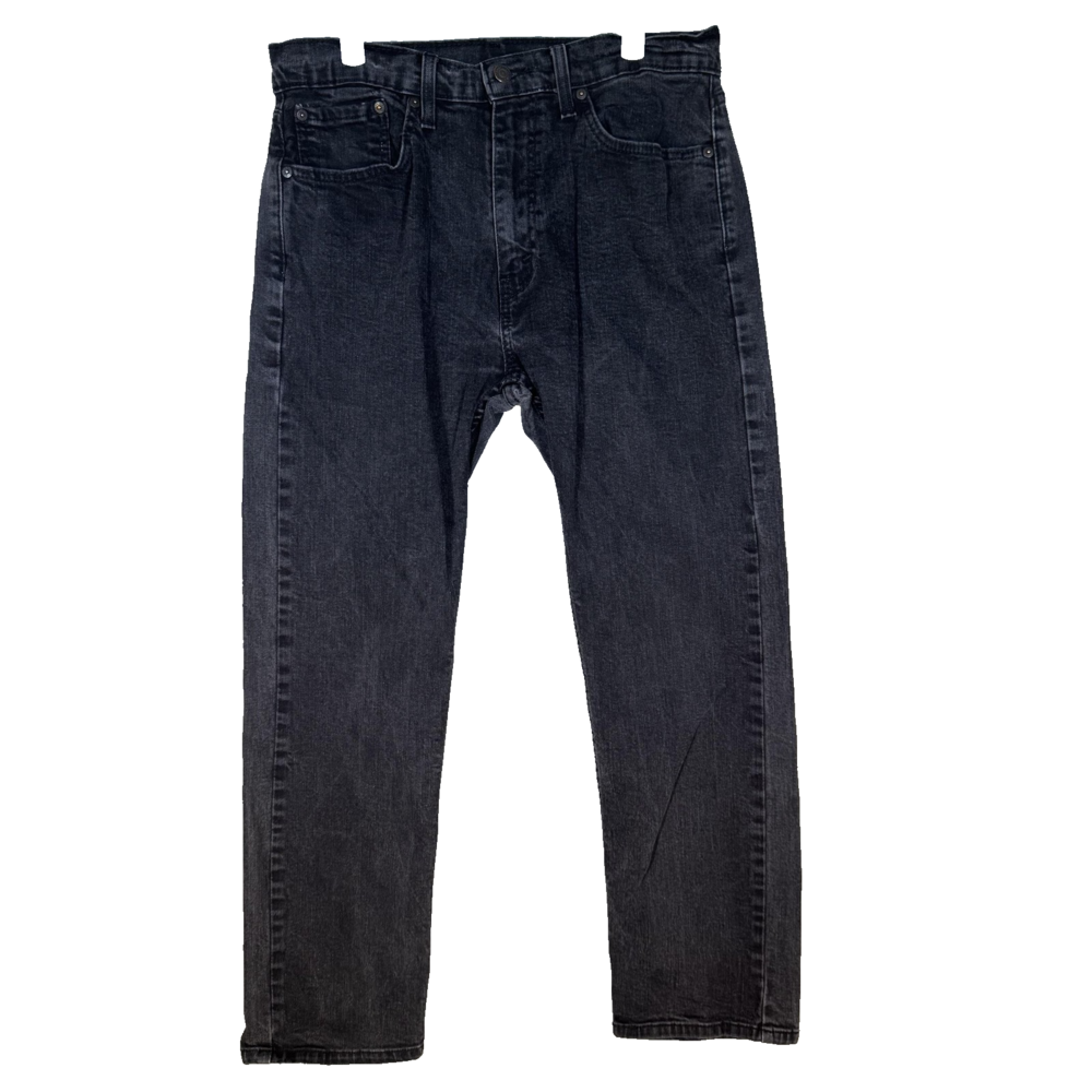 Levis 505 Jeans Mens 34x30 (32x28) Black Regular Fit Stretch Denim
